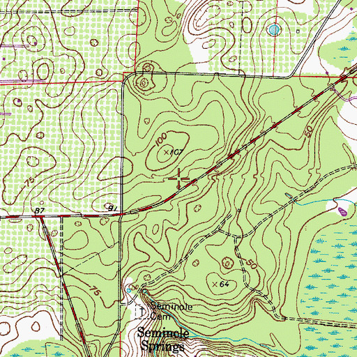 Topographic Map of Lake Emergency Medical Services Station 131, FL
