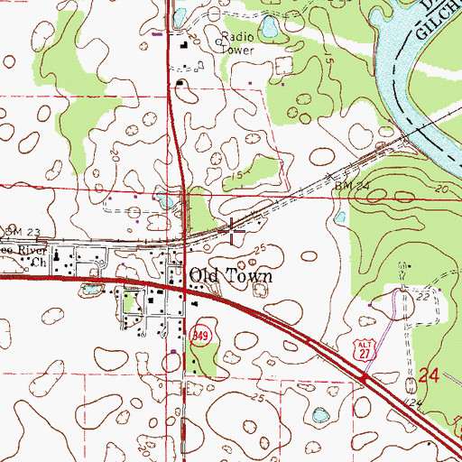 Topographic Map of Dixie County Emergency Medical Services Station 2, FL