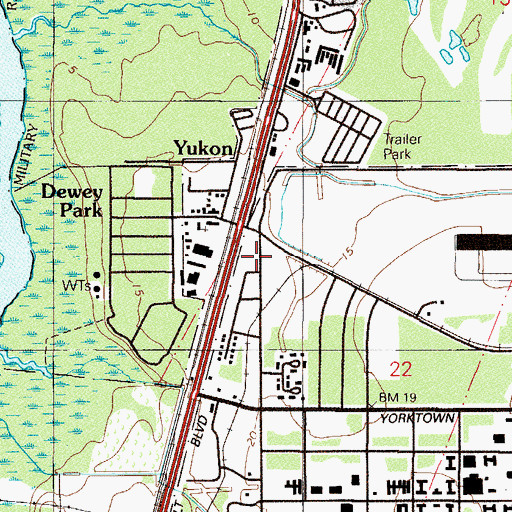 Topographic Map of Naval Air Station Jacksonville Ambulance, FL