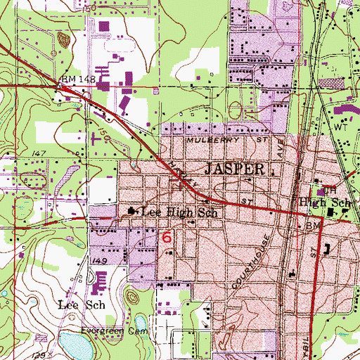 Topographic Map of Hamilton County Emergency Medical Services, FL