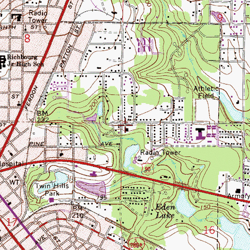 Topographic Map of Okaloosa County Emergency Medical Services Station 3, FL