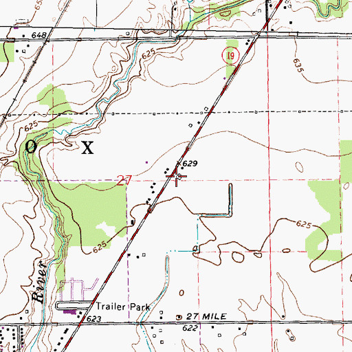 Topographic Map of Richmond - Lenox Emergency Medical Services Ambulance Authority House 3, MI