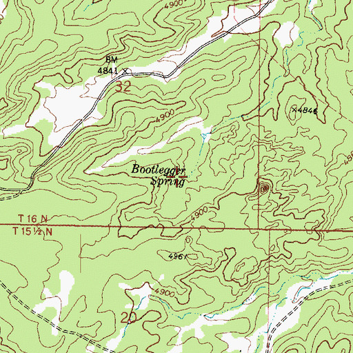 Topographic Map of Bootlegger Spring, AZ