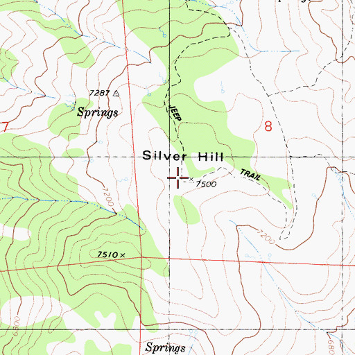 Topographic Map of Silver Hill, CA