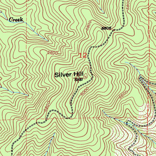 Topographic Map of Silver Hill, CA