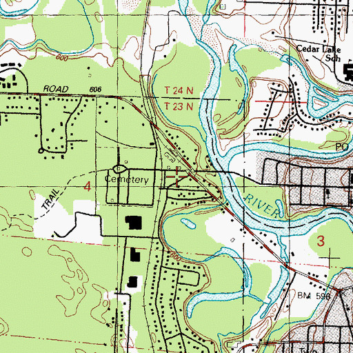Topographic Map of Oscoda Area First Responders, MI