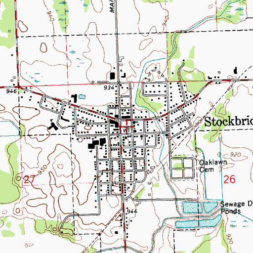 Topographic Map of Stockbridge Area Emergency Services Authority, MI