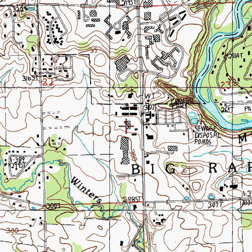 Topographic Map of Mecosta County Emergency Medical Services, MI