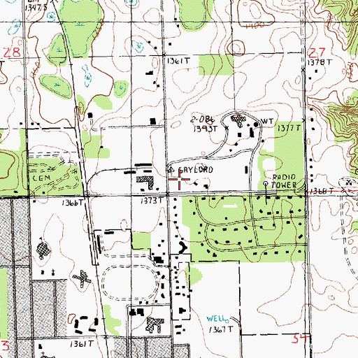 Topographic Map of Otsego County Ambulance Corps, MI