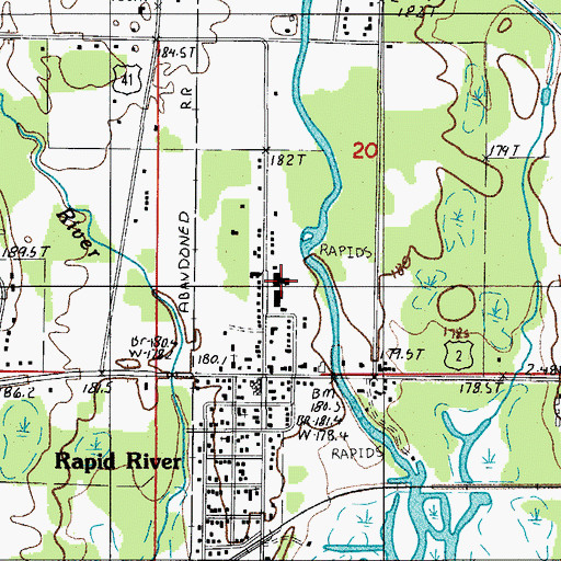Topographic Map of Masonville Emergency Medical Services, MI