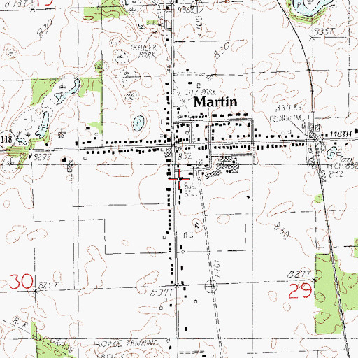 Topographic Map of Wayland Area Ambulance Service, MI