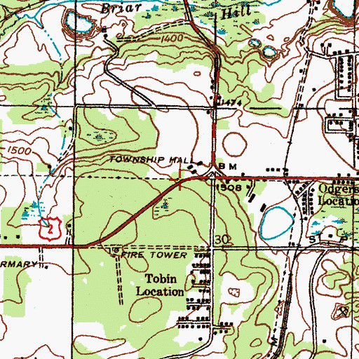 Topographic Map of Greater Iron County Emergency Medical Services Station 2, MI