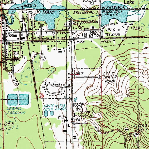 Topographic Map of Allied Emergency Medical Services Bellaire Station, MI
