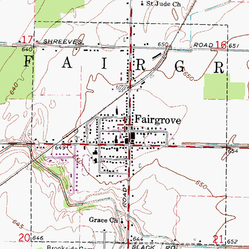 Topographic Map of Fairgrove Mobile Medical Response, MI