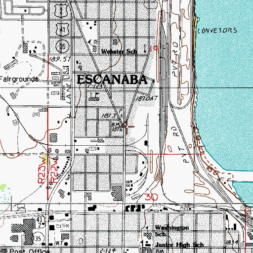 Topographic Map of Rampart Emergency Medical Services, MI