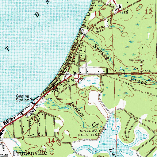 Topographic Map of Denton Township Ambulance Service, MI