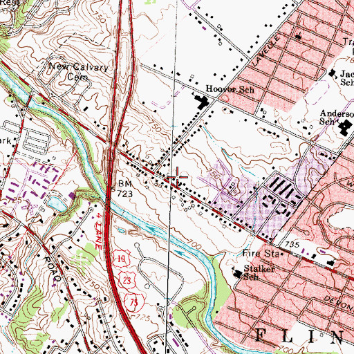 Topographic Map of Emergency Med Stat Ambulance Company, MI