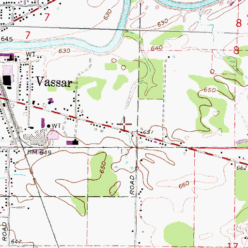 Topographic Map of Vassar Mobile Medical Response, MI