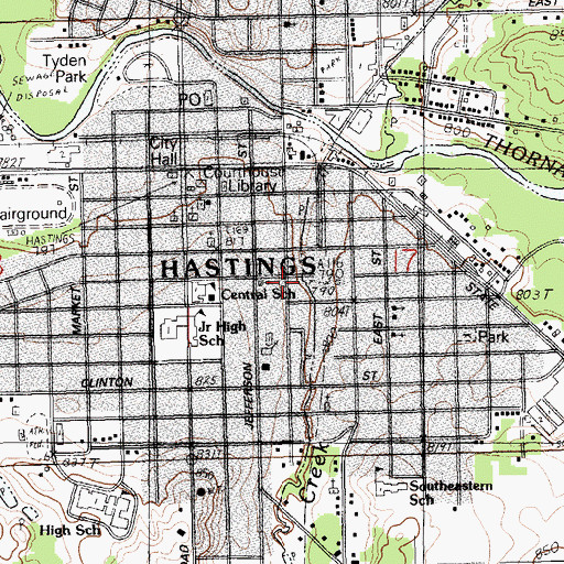 Topographic Map of Mercy Ambulance Service Hastings, MI