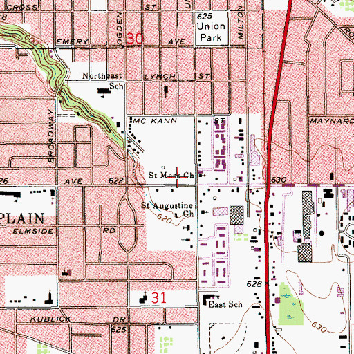 Topographic Map of Medic 1 Emergency Medical Services Central, MI