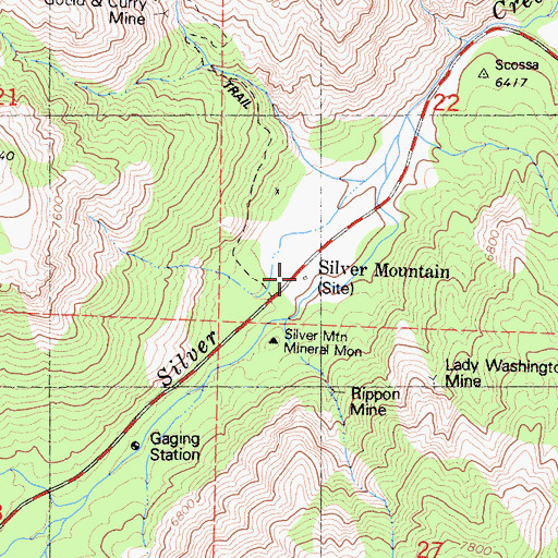 Topographic Map of Silver Mountain (historical), CA