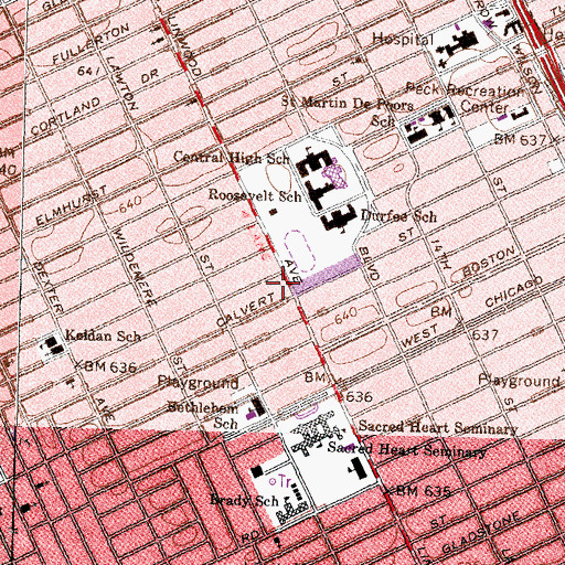 Topographic Map of City of Detroit Fire Department Emergency Medical Services Medic 22, MI