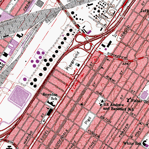 Topographic Map of City of Detroit Fire Department Emergency Medical Services Medic 11, MI