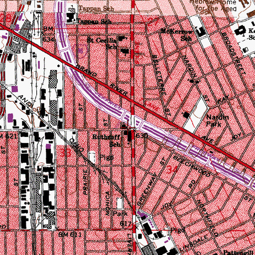Topographic Map of City of Detroit Fire Department Emergency Medical Services Medic 2, MI