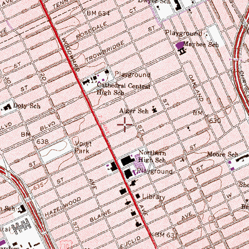 Topographic Map of City of Detroit Fire Department Emergency Medical Services Medic 20, MI