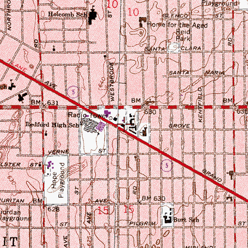 Topographic Map of City of Detroit Fire Department Emergency Medical Services Medic 4, MI