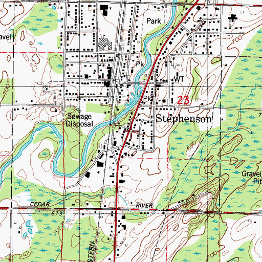 Topographic Map of Mid County Rescue Squad, MI