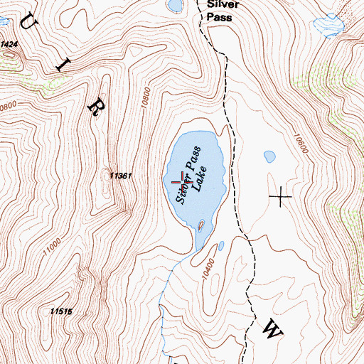 Topographic Map of Silver Pass Lake, CA
