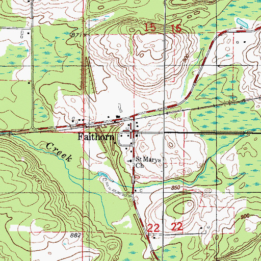 Topographic Map of Faithorn Emergency Squad, MI