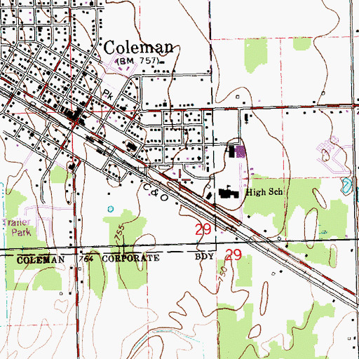 Topographic Map of MidMichigan Medical Center Emergency Medical Services Station 10, MI