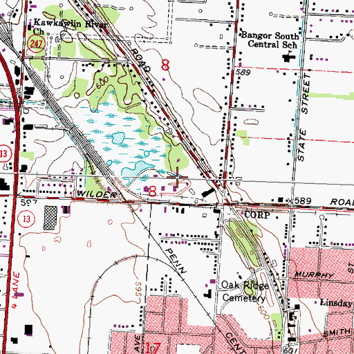 Topographic Map of Bay Regional Medical Center Emergency Medical Services Station 5, MI