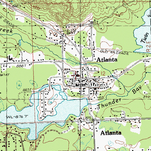 Topographic Map of Tri - Township Ambulance Service, MI