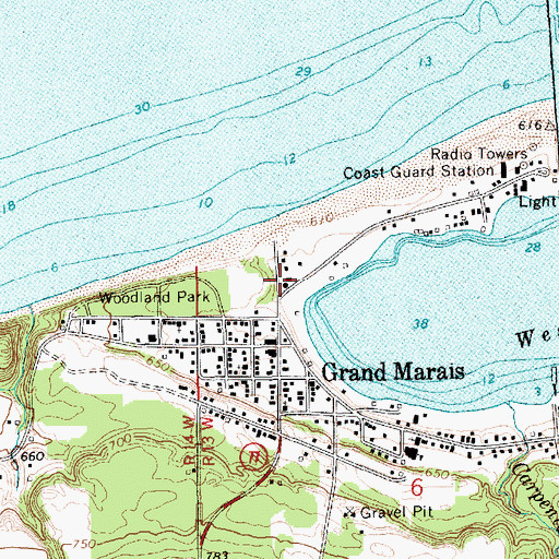 Topographic Map of Burt Township Ambulance Service, MI