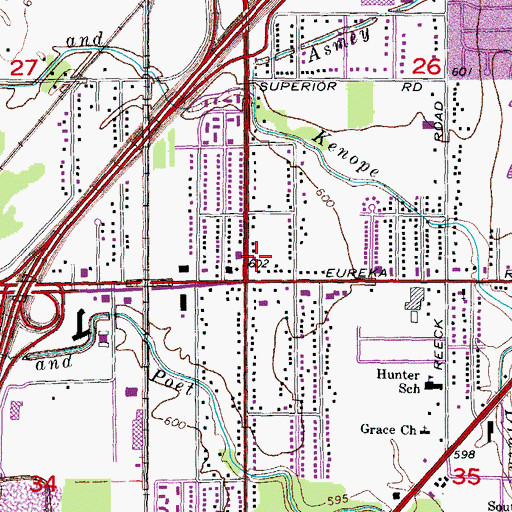 Topographic Map of Community Emergency Medical Services Station 8 Southgate, MI