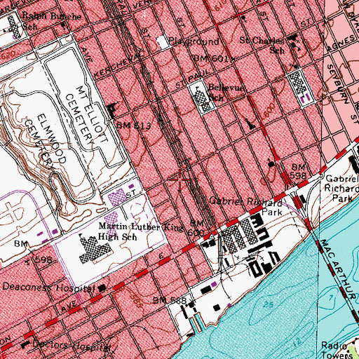 Topographic Map of DMCare Express, MI