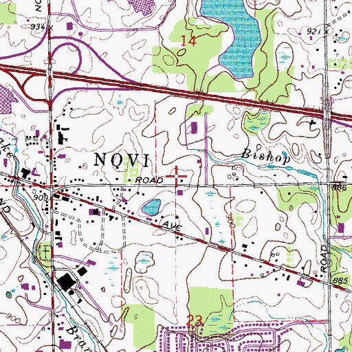 Topographic Map of Community Emergency Medical Services Station 3 Novi, MI