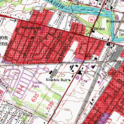 Topographic Map of Monroe Community Ambulance Main Station, MI