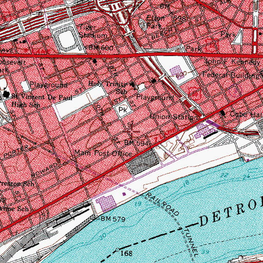 Topographic Map of American Ambulance, MI