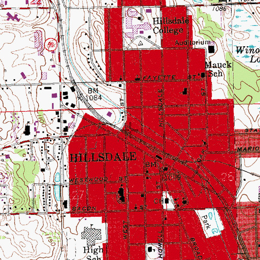 Topographic Map of Reading Emergency Unit Ambulance Station Number 2, MI
