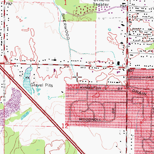 Topographic Map of Swartz Ambulance Service, MI