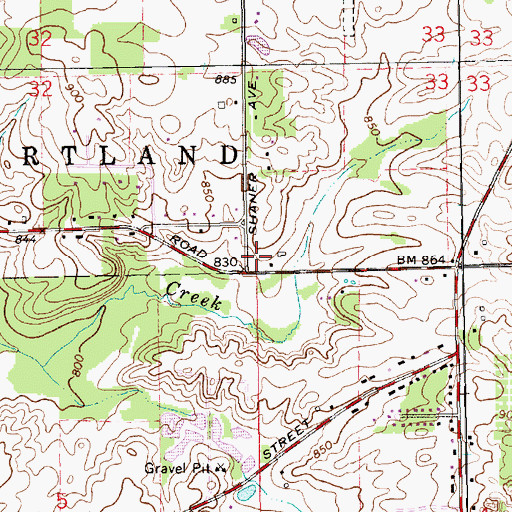 Topographic Map of Rockford Ambulance, MI