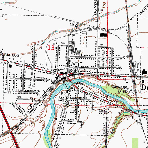 Topographic Map of Monroe Community Ambulance Dundee, MI