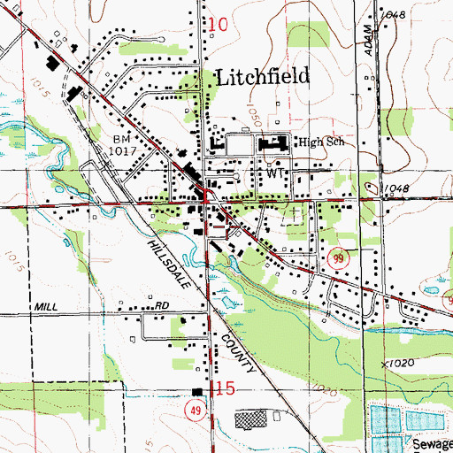 Topographic Map of Reading Emergency Unit Station #3, MI