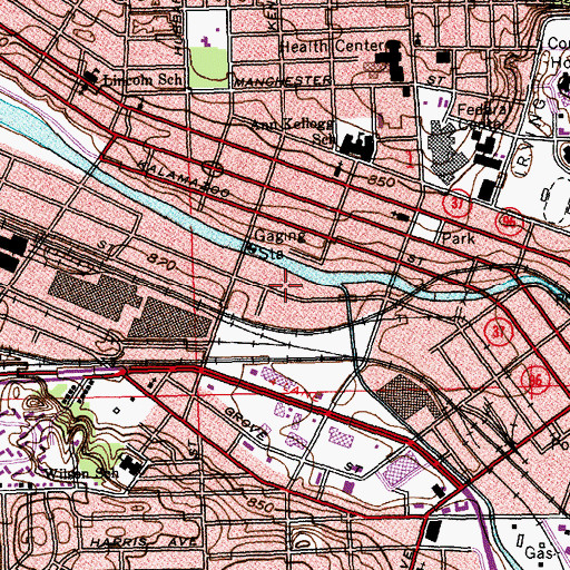 Topographic Map of LifeCare Ambulance Service, MI