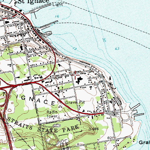 Topographic Map of Cheboygan Life Support Systems, MI
