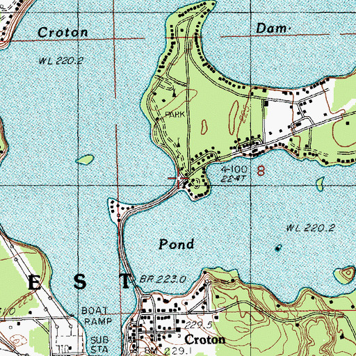Topographic Map of Life Emergency Medical Services Croton Station, MI